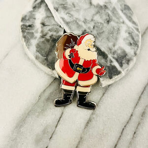 Hogeye‎ Santa Brooch Pin Articulated Swivel Legs Holiday Christmas Jewelry 2015